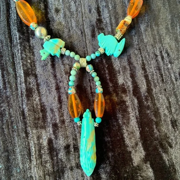 World Tribe turquoise fetish necklace - Picture 2 of 11